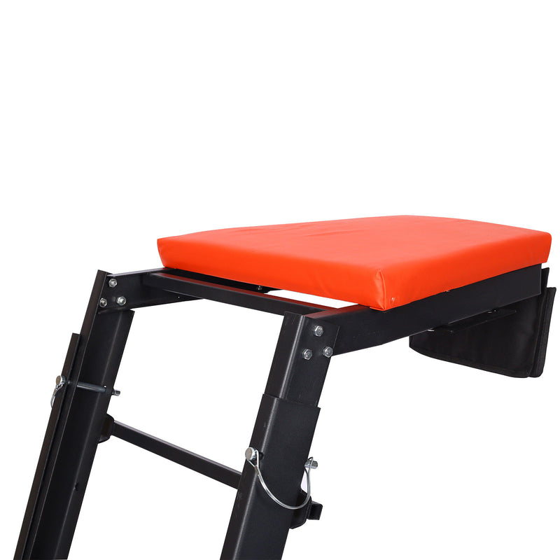 Heavy Duty Foldable Rolling Engine Top Creeper With Padded Deck And Locking Casters - Black