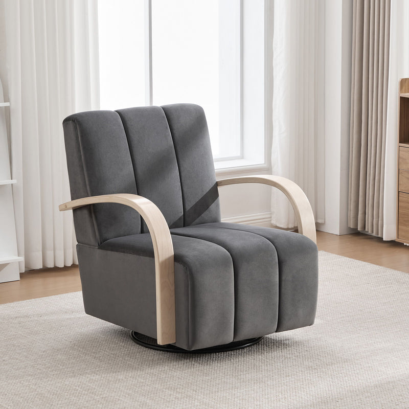 360° Swivel Accent Chair With Armrests