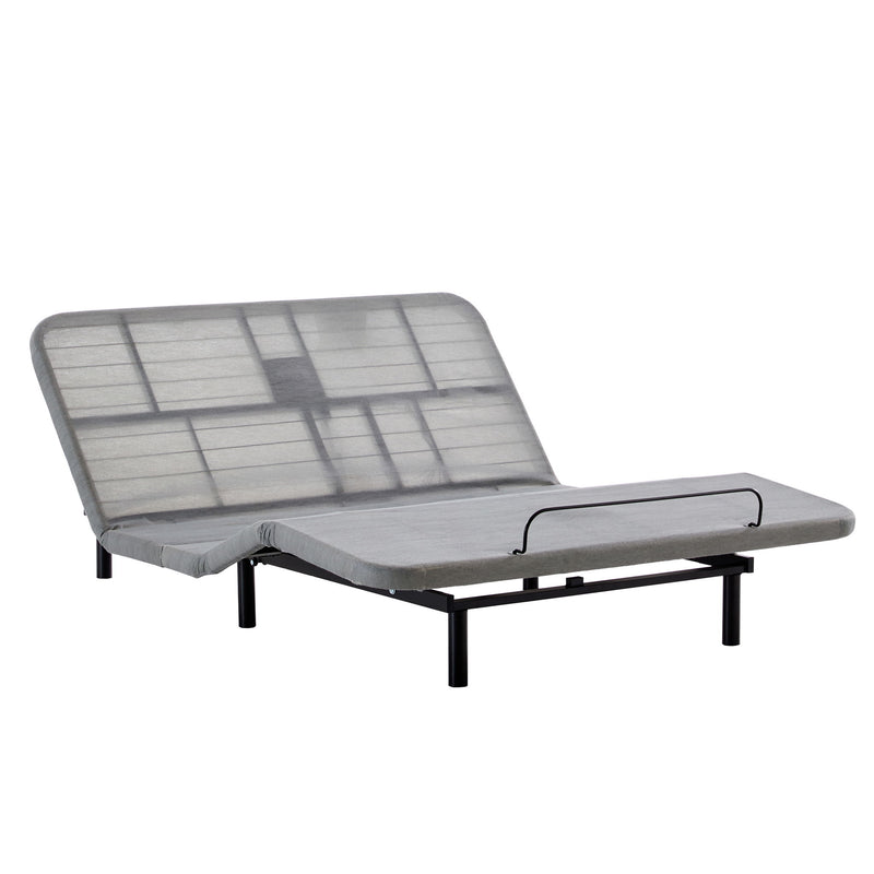 Caron - Queen Size Upholstered Wingback Bed With Adjustable Base Bundle Set - Ivory