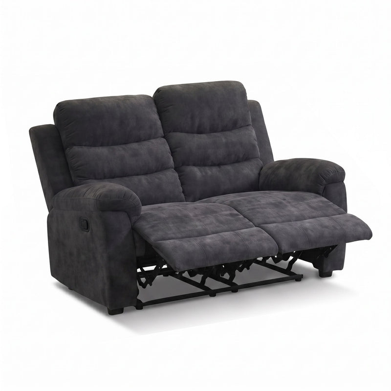 2 Piece Reclining Sofa Set, 3 Seat Sofa & 2 Seat Loveseat, 150° Recline - Dark Gray