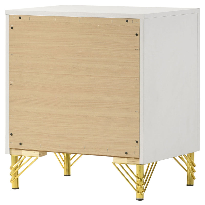 Chesney - 2 Drawer Nightstand With Trim, Bedroom Side Table - White