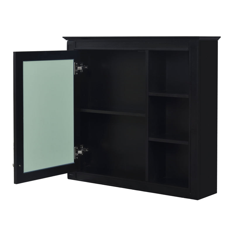 Bathroom Vanity With Top Sink, 2 Doors And 3 Drawers, Freestanding Set With Mirror Cabinet