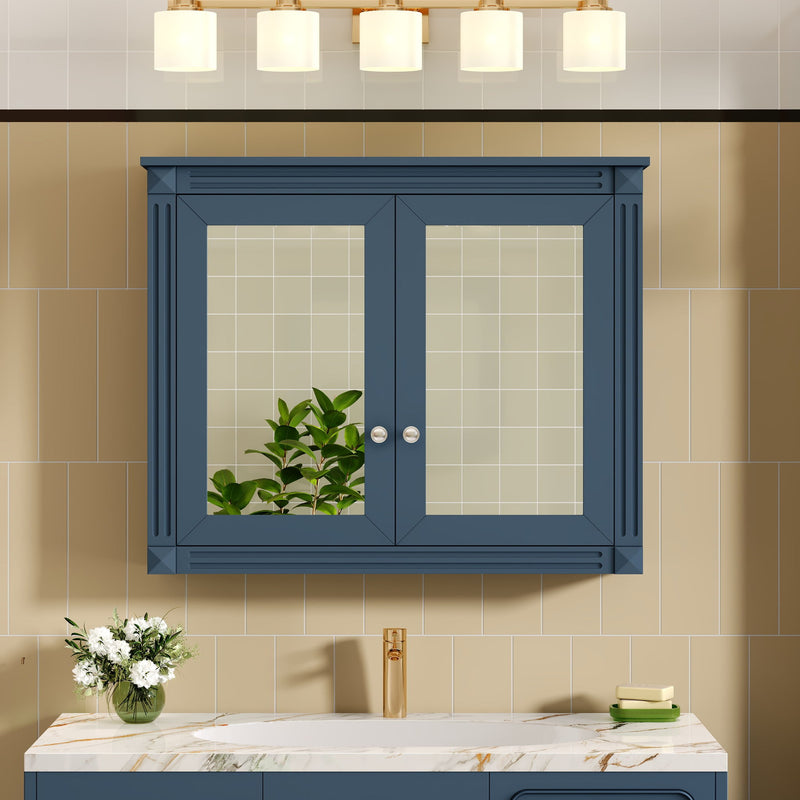 Wall-Mounted Medicine Cabinet With 2 Mirrors, Adjustable Shelves
