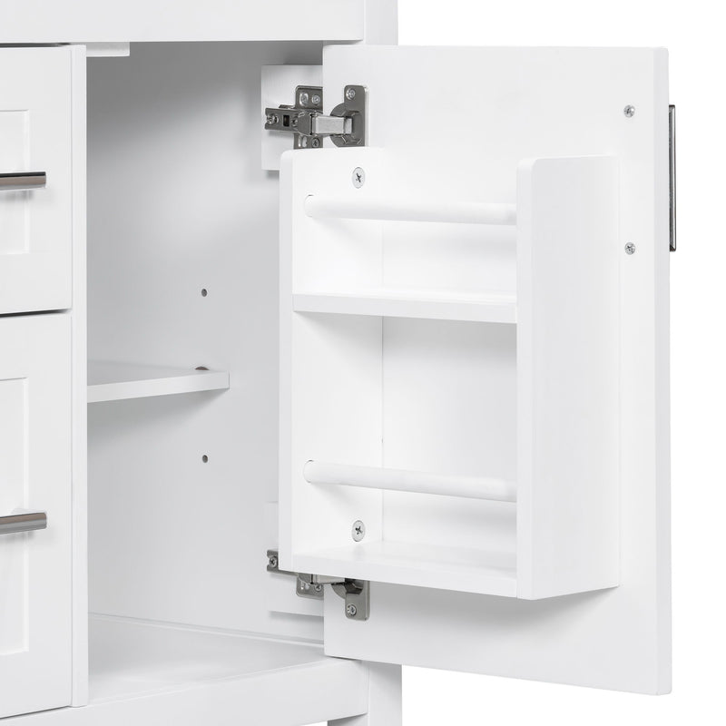 Modern Bathroom Vanity With Sink, Flip Drawer & 2 Drawers, Soft Close Hinges, Adjustable Shelf