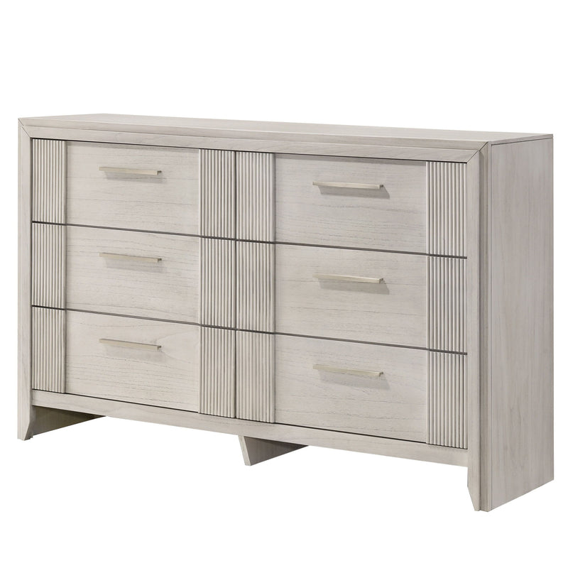 6 Drawer Storage Dresser Furniture - Antique White