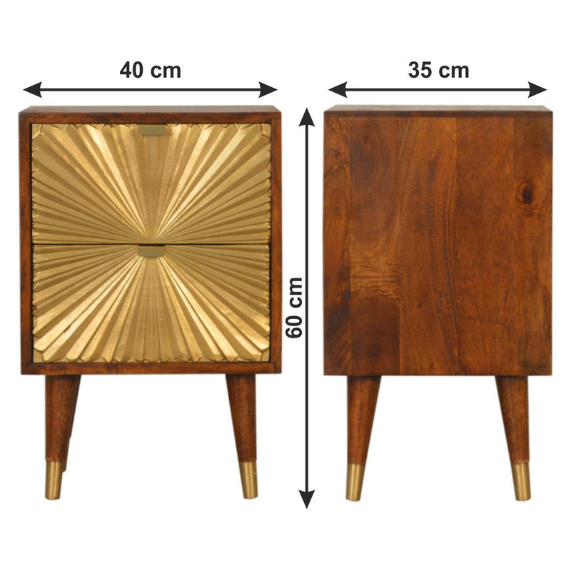 Manila - Nightstand - Brown / Gold