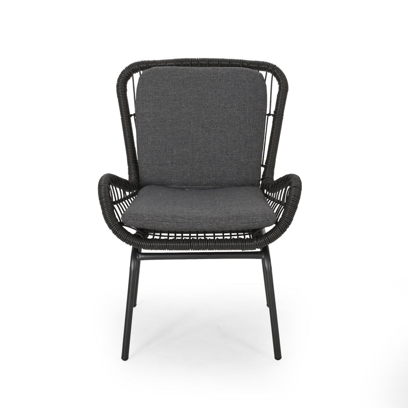 Outdoor Wicker Club Chair With Cushions (Set of 2)