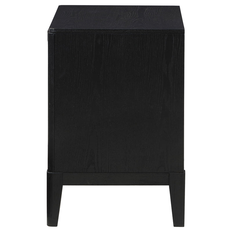 Mason - 2 Drawer Nightstand With Fluted Design - Black