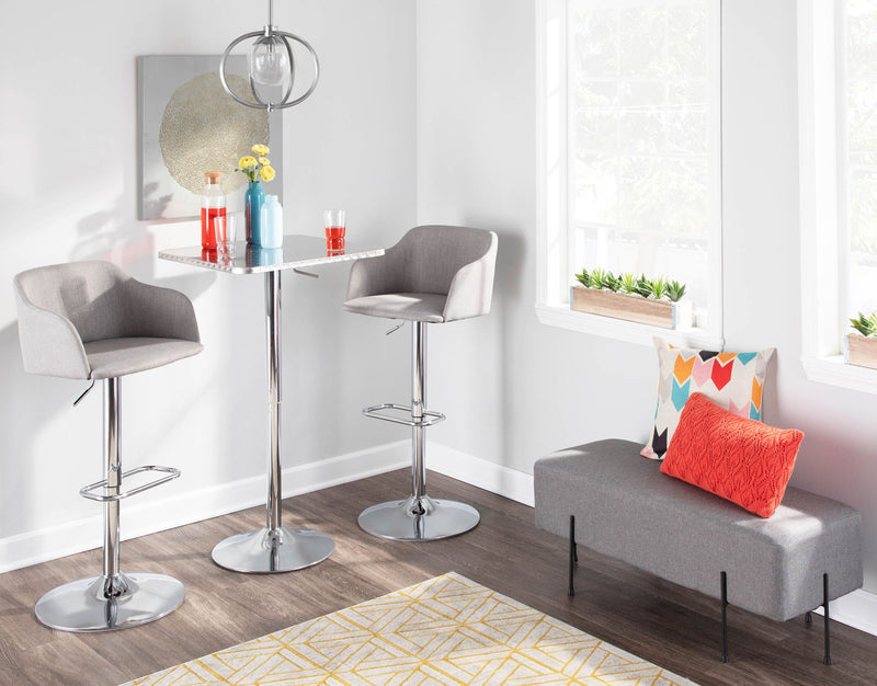 Daniella - Contemporary Adjustable Barstool With Swivel - Gray