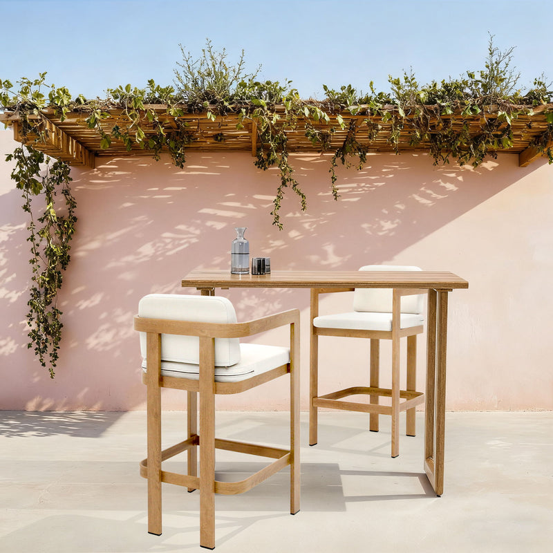 Bar Stool For Gardens And Patio (Set of 2) - Oak