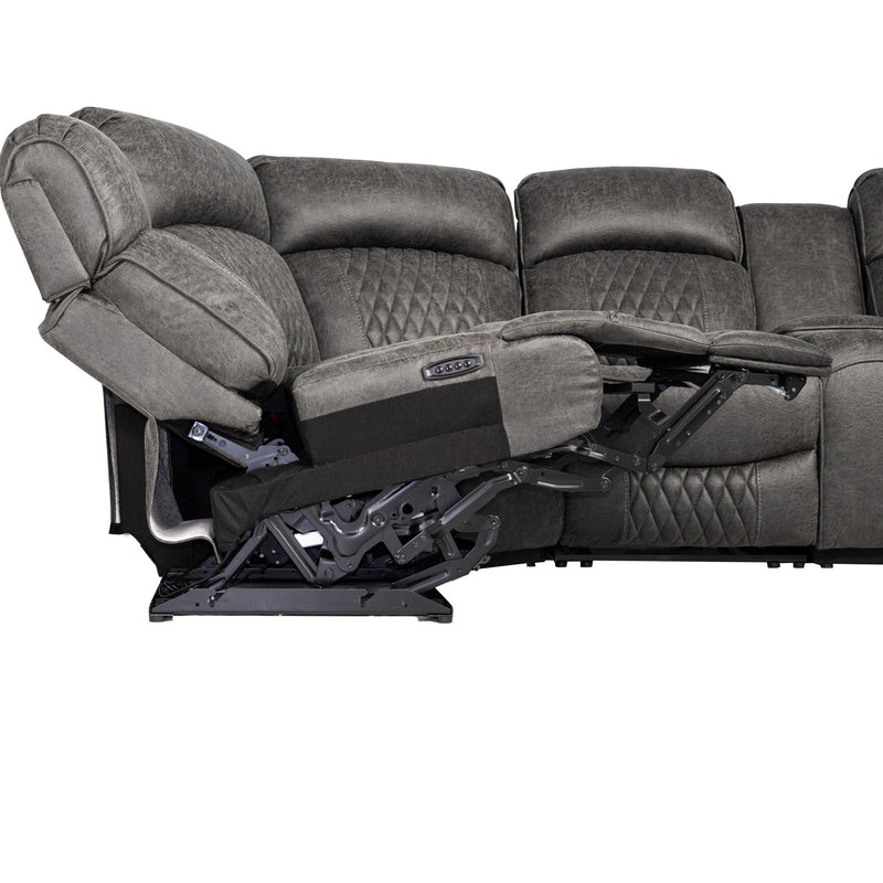 Power Motion Reclining Sectional Set With Console