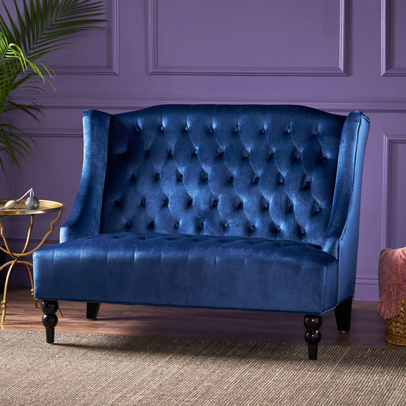Nurturing - Upholstered Loveseat With Wing Back And Diamond Tufting