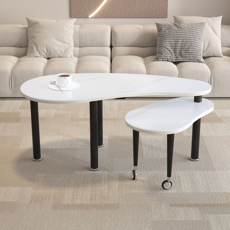 Rotatable Cocktail Table With Solid Legs, 360 Degree Rotating