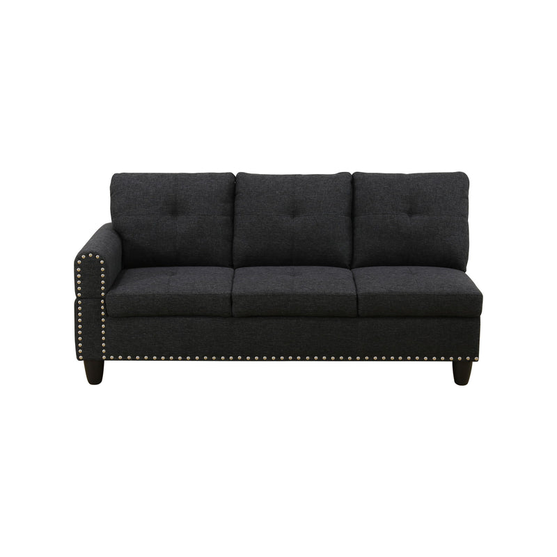L - Shaped 3 Piece Sectional Sofa With Chaise, Storage Ottoman & Cup Holders