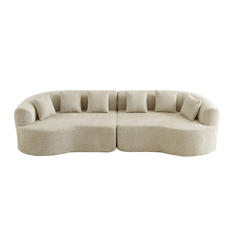 Curved Sectional Sofa With 6 Pillows