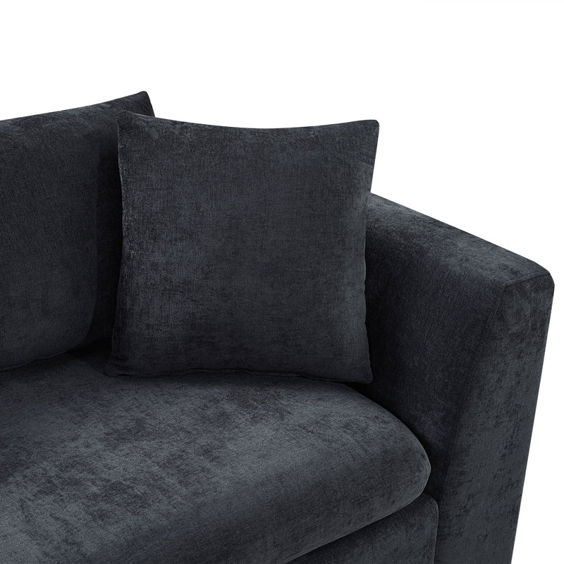 Modern L Shaped Sectional Sofa With Upholstery And Wooden Storage