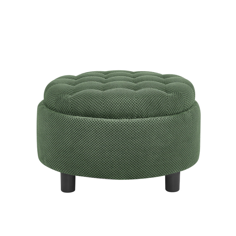 Storage Round Footstool Table Ottoman
