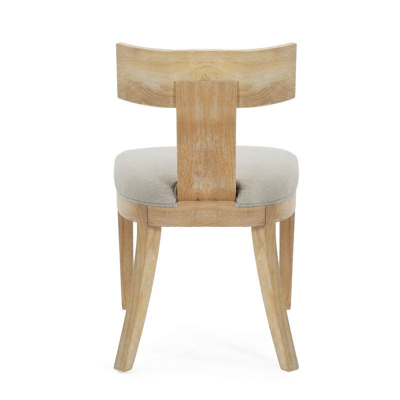 Modern Dining Chair With Fabric Upholstery In Elegant Design - Linen