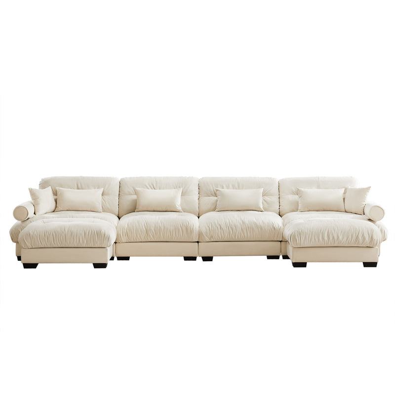 Super Comfort Oversized Modular Sectional Sofa With Movable Ottoman