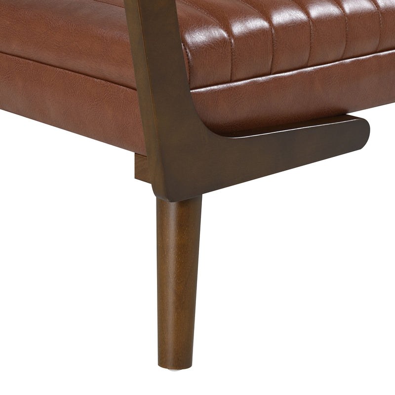 Mid-Century Bench With Wood Legs