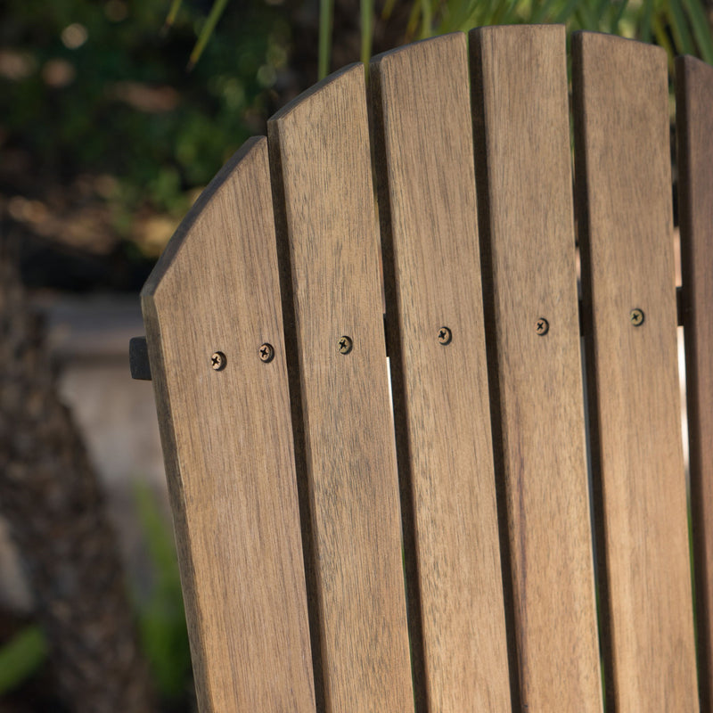 Outdoor Acacia Wood Adirondack Barstools (Set of 2)