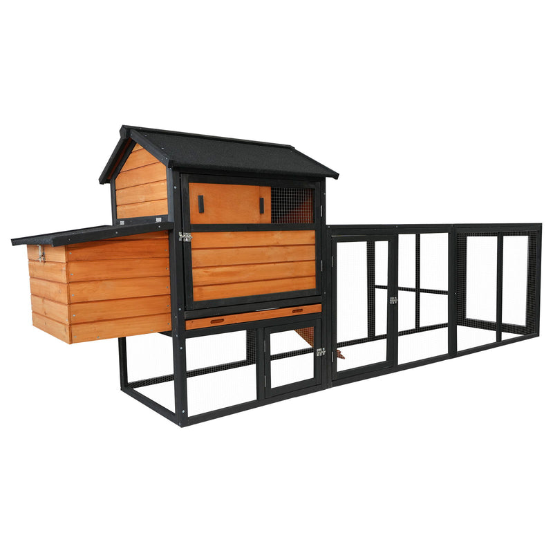 Chicken Coop With Run And Nesting Box, Large Outdoor Hen House For Backyard