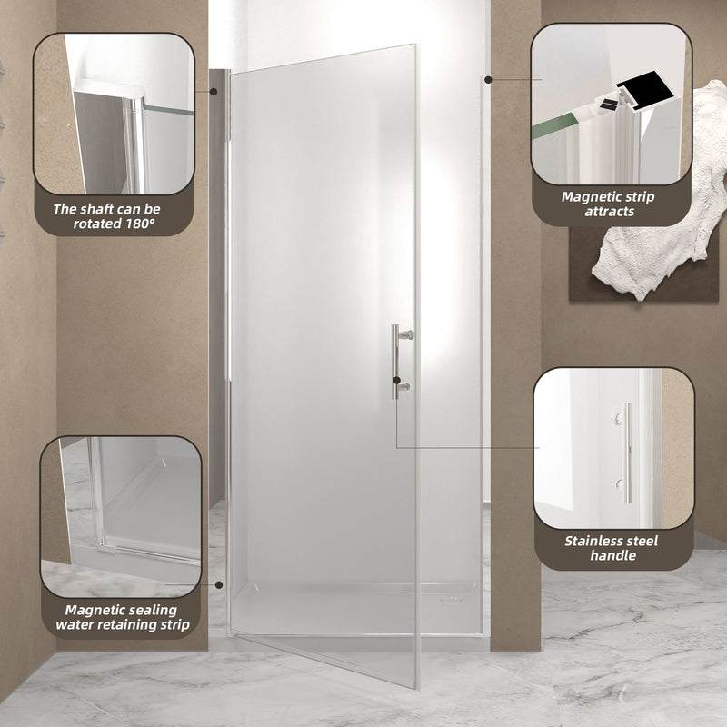 Shower Door With Glass And Explosion Proof Safety Film