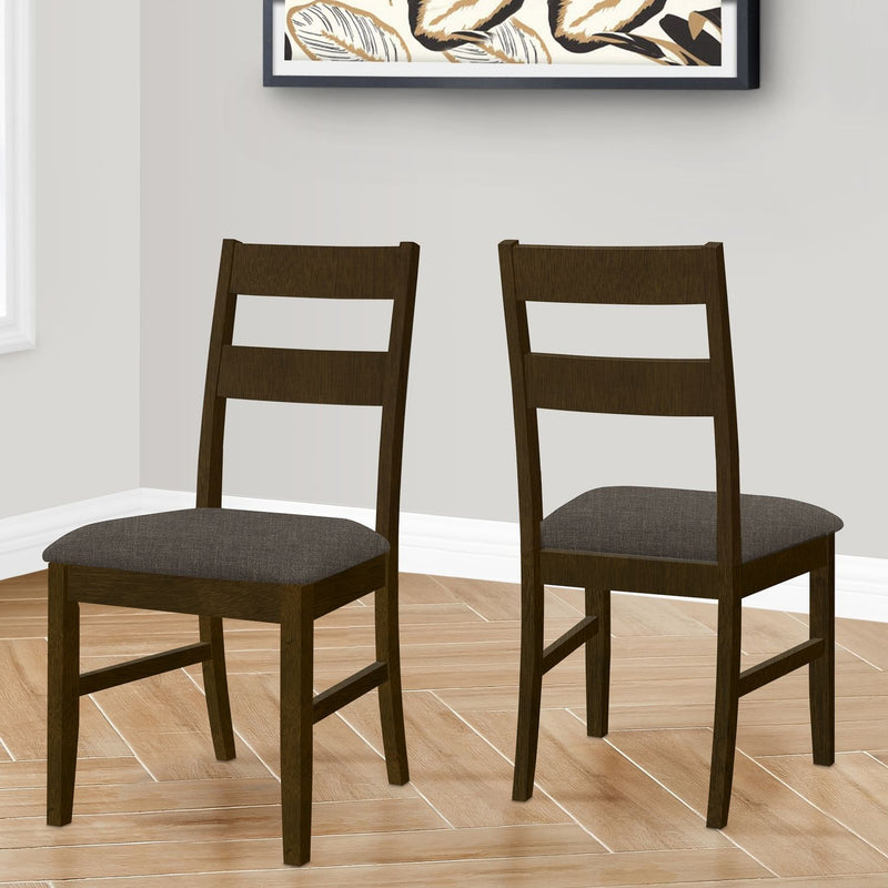 Dining Chair, Upholstered, Side, Dining Room, Transitional (Set of 2) - Brown
