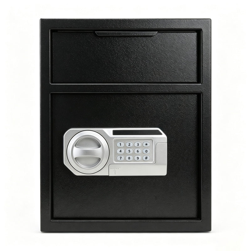 Safe With Drop Slot For Cash Deposits, Multi Scene Safe For Office - Black