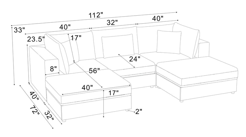 Modular Sectional & Custom Configuration, Toss Pillows