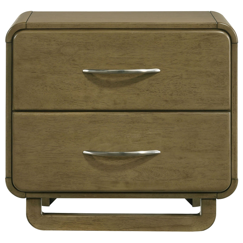 Tully - 2 Drawer Nightstand - Nutmeg Brown