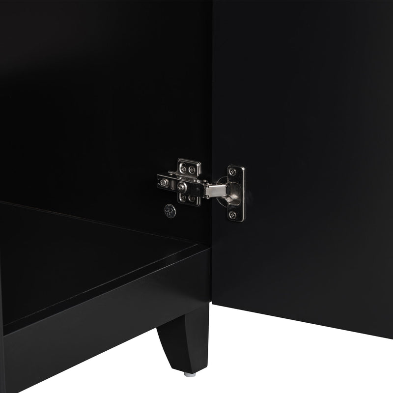 Transitional Style Bathroom Vanity Cabinet With Ceramic Sink