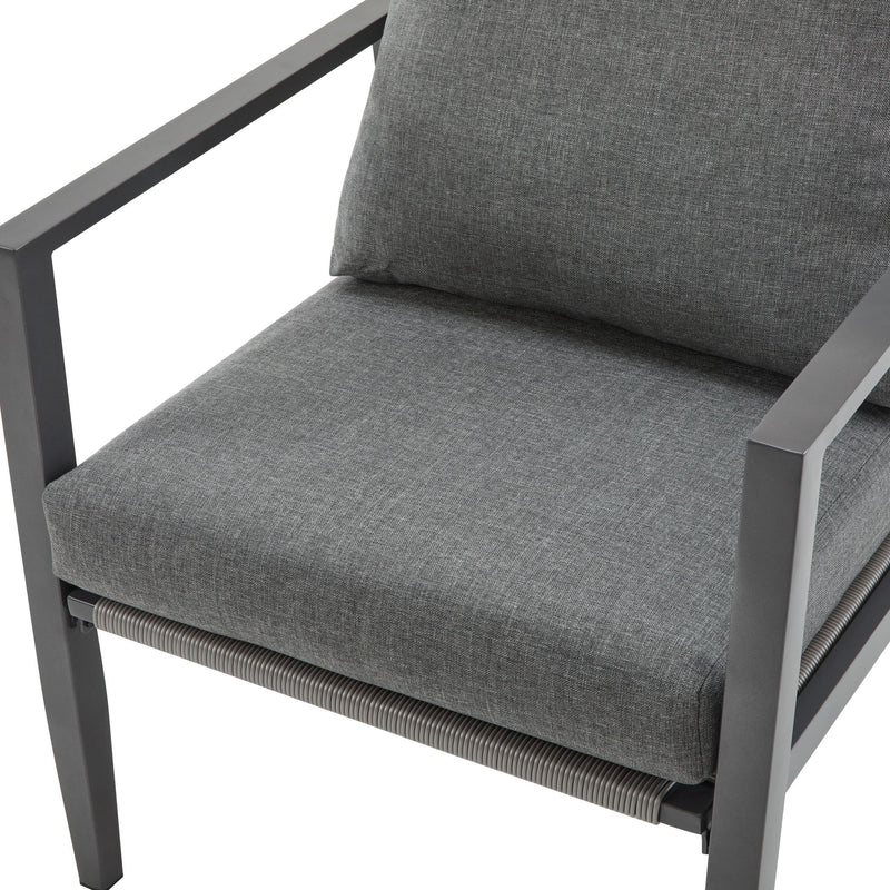 Modern Lounge Chair With Rope Accents And Cushions