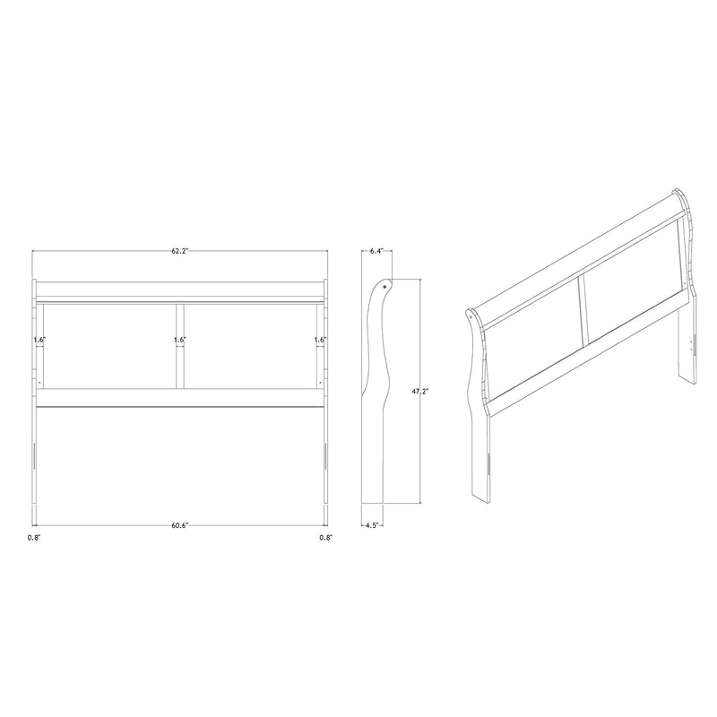 Charlston - Modern Sleigh Design Bed With LED