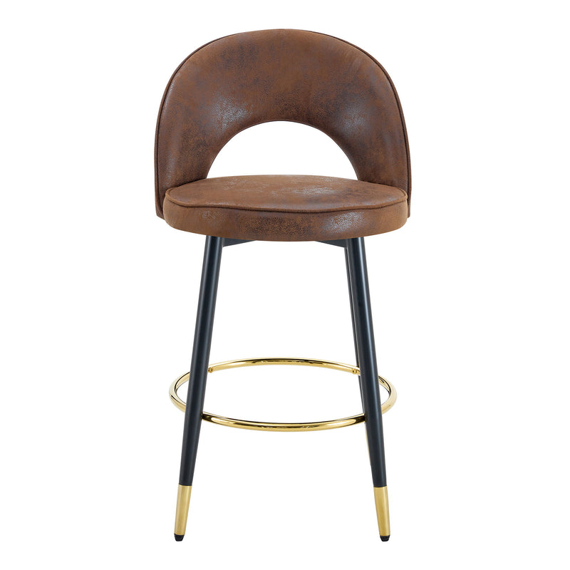 Upholstered Rotatable Bar Chair With Metal Legs For Dining Room