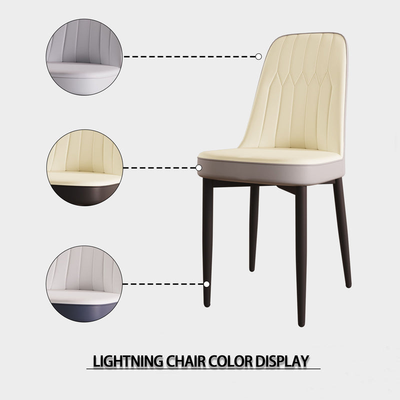Modern Dining Chair With Cushions And Metal Legs