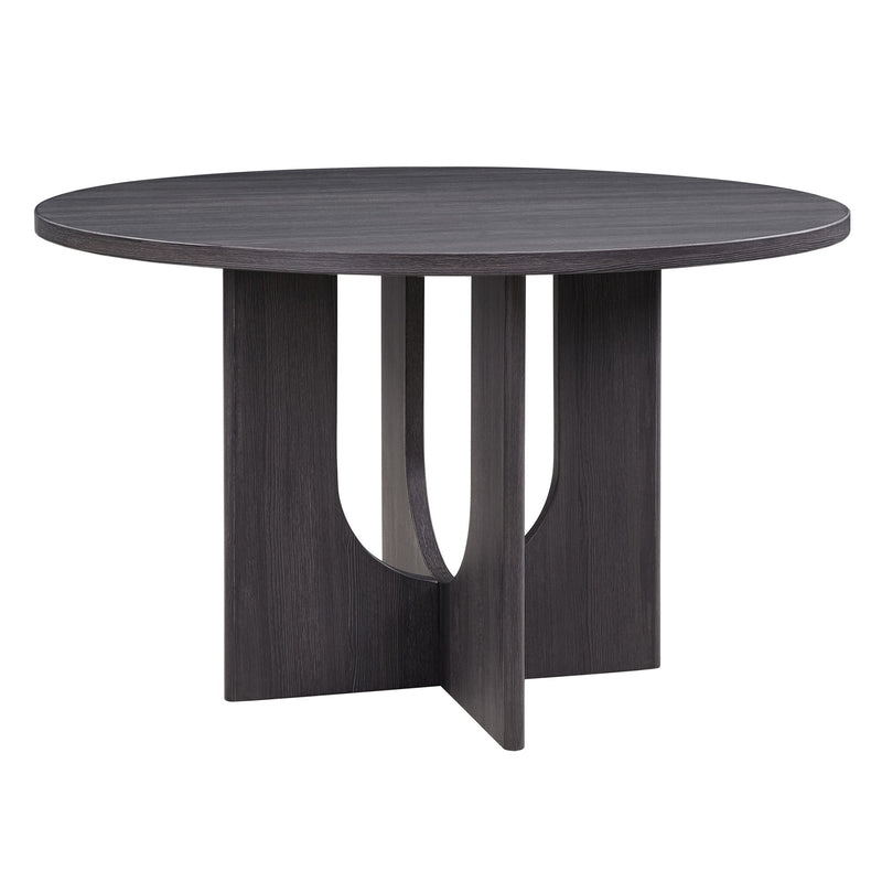 Round Dining Set With 4 Upholstered Dining Chairs