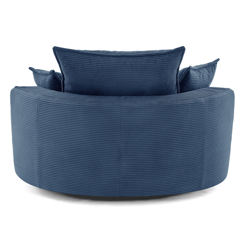 360° Swivel Accent Barrel Chair With Dual Layer Cushion And 3 Removable Pillows