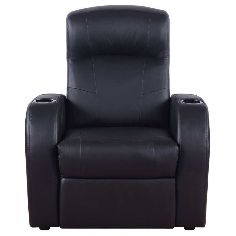 Upholstered Recliner With Cup Holder Comfort Lounge Chair - Black
