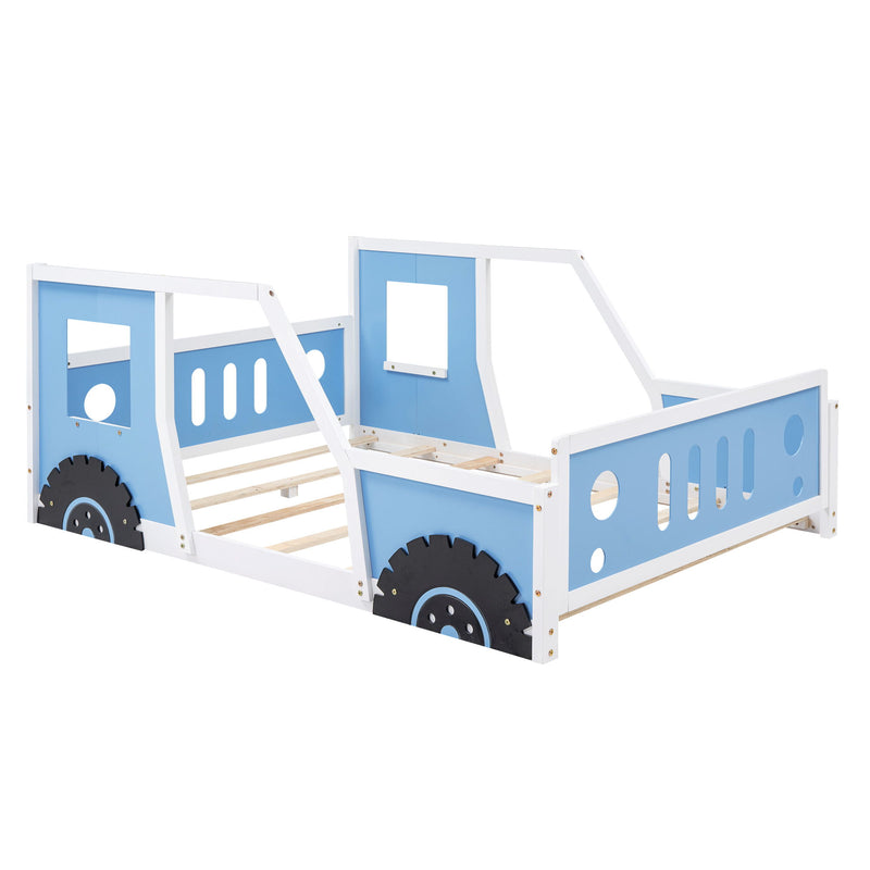 Classic Car Shaped Platform Bed With Wheels