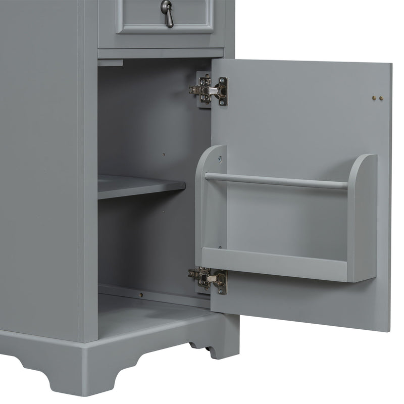Elegant Bathroom Vanity With Ceramic Sink, Soft Close Door, Adjustable Shelf