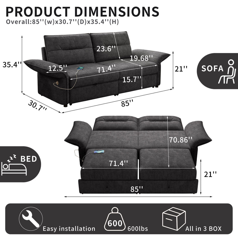 Sofa Bed With Convertible Design, Living Room Furniture