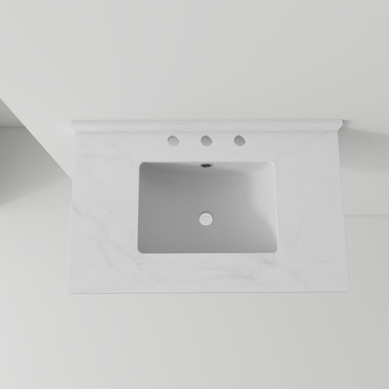 Basin Sink, 0.6" Ultra Thin Profile, Triple Faucet Holes, Sink Only