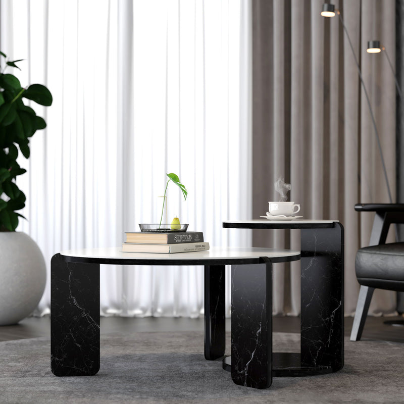 Round Coffee & End Table Set
