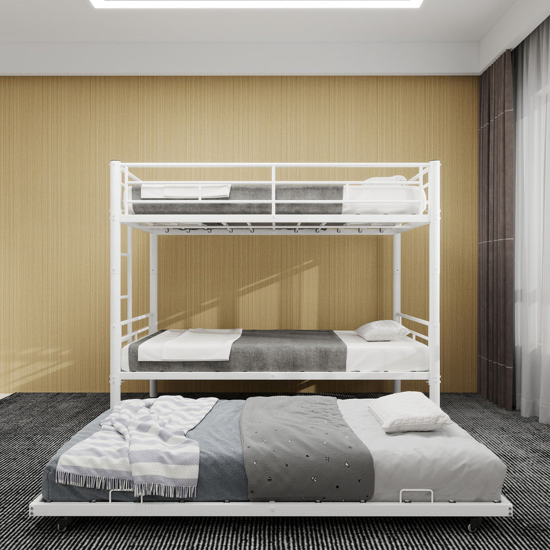 Bunk Bed For Kids, Convertible Frame With Ladders & Guardrail