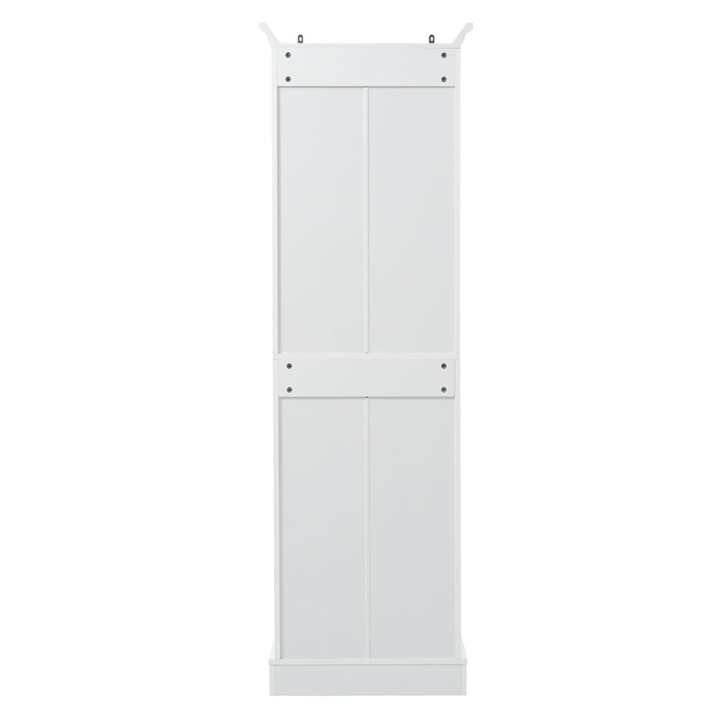Bathroom Vanity With 2 Damping Hinge Doors, 3 Drawers, Adjustable Shelves - White