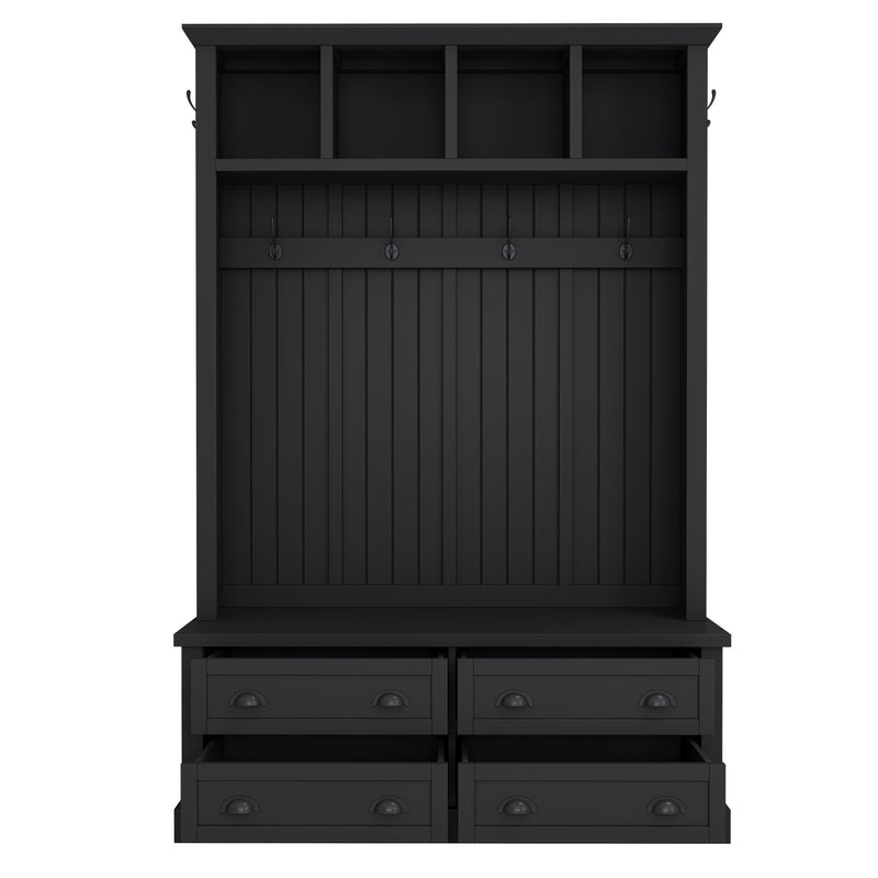 Hall Tree With 4 Drawers, Coat Rack With 6 Hooks
