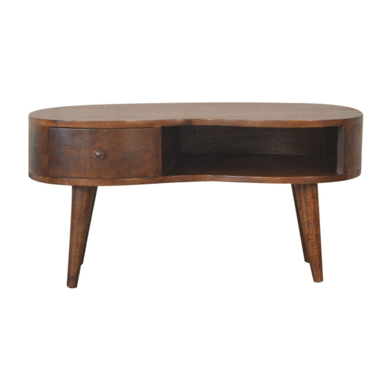 Wave Coffee Table With 1 Drawer