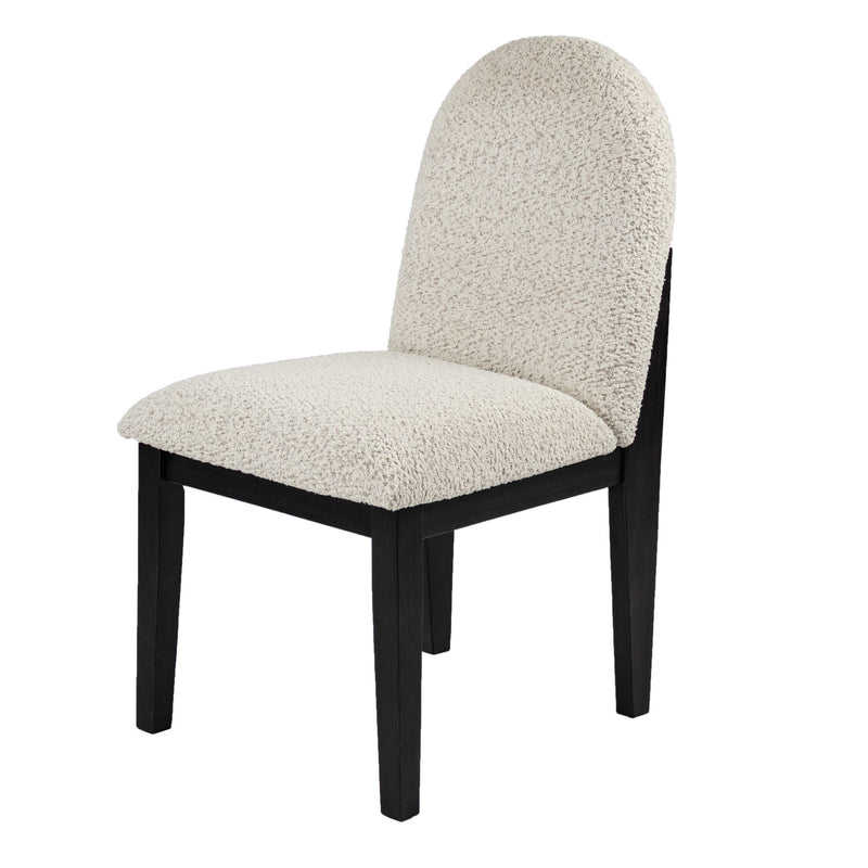 7 Piece Dining Set, Table And 6 Side Chairs, Table With Trestle Base - Black / Charcoal / White
