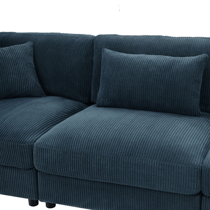 Upholstered Modular Sectional & Custom Configuration And Toss Pillows